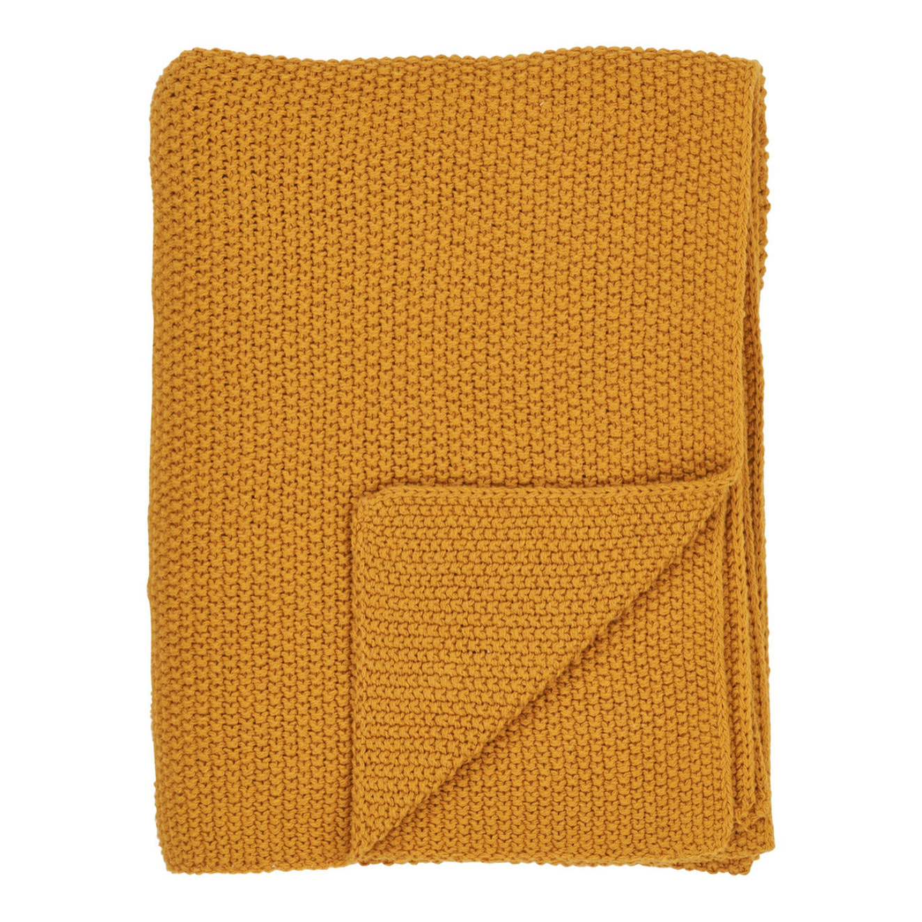 Plaid Santos in cotone riciclato color ocra 130×170 cm
