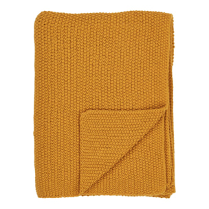 Plaid Santos in cotone riciclato color ocra 130×170 cm