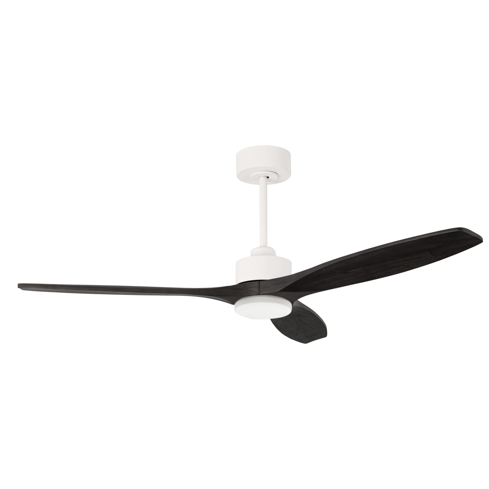 Forlight - Ventilador Stem Evo ø1320mm Acero, Cristal Blanco palas Negras, Arenado