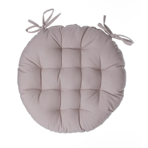 Galette de chaise ronde en coton lin D38 cm