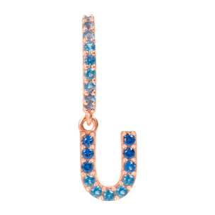 Orecchino Pendente con Lettera U in Pavé di Cubic Zirconia Rosa