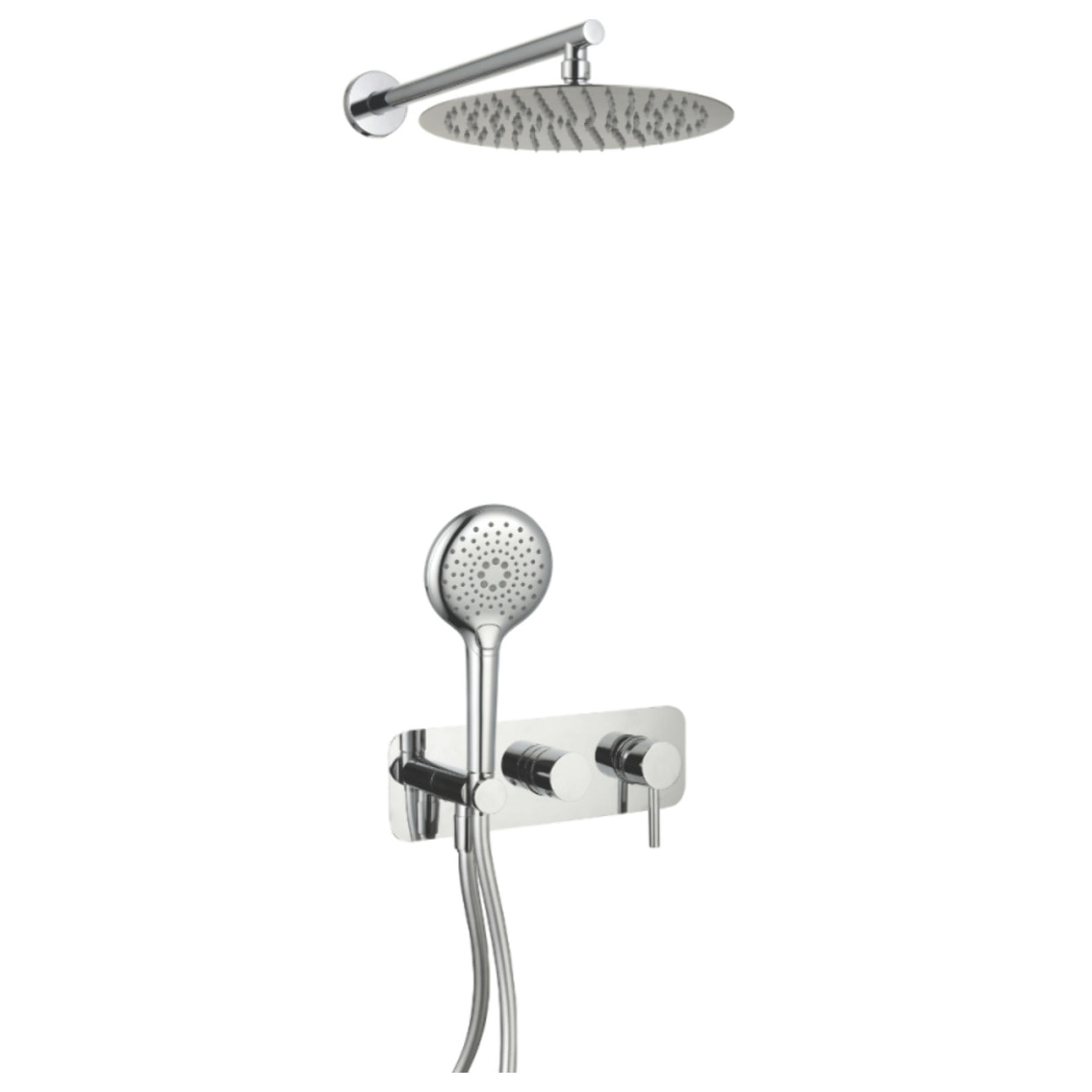 Colonne de douche mécanique encastré PAINI Cox chromé + douchette 3 jets + corps encastré