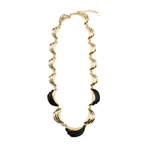 Collar con Resina Negra acabado oro 18k