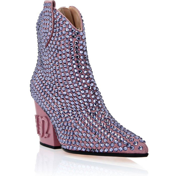PHILIPP PLEIN CowBoy Boots Mid Heels Crystal