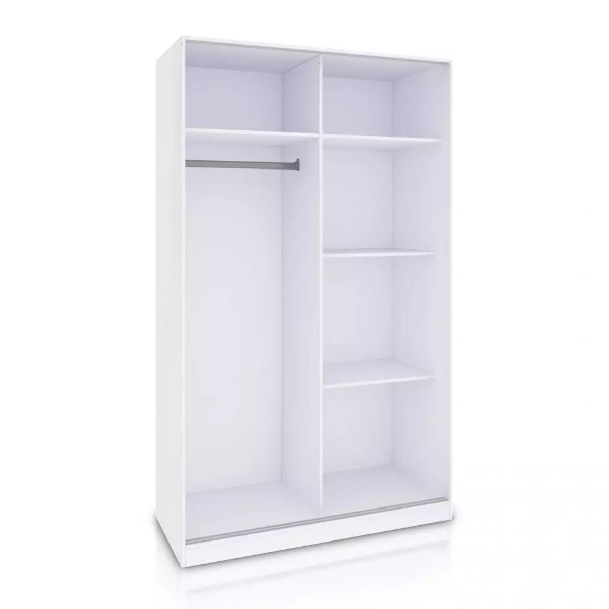 Armario de puertas correderas en blanco mate y blanco velho 120x200 cm Show Blanco Artik (Blanco Mate) – Blanco Velho