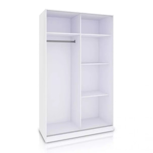 Armario de puertas correderas en blanco mate y blanco velho 120x200 cm Show Blanco Artik (Blanco Mate) – Blanco Velho