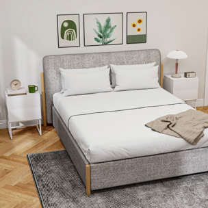 Pack de 2 Mesitas de Noche Estrechas Mesillas de Noche Dormitorio con 2 Cajones Apertura por Presión y Patas de Acero Estilo Moderno 40x30x55 cm Blanco