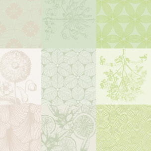 Serviette pur coton motif jacquard beige vert Mille parfums verde