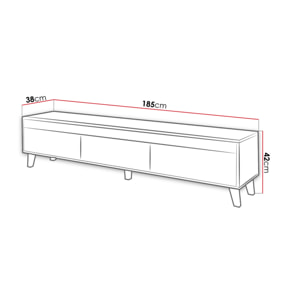 Lord - meuble TV - bois et noir - 185 cm - style industriel - Bois