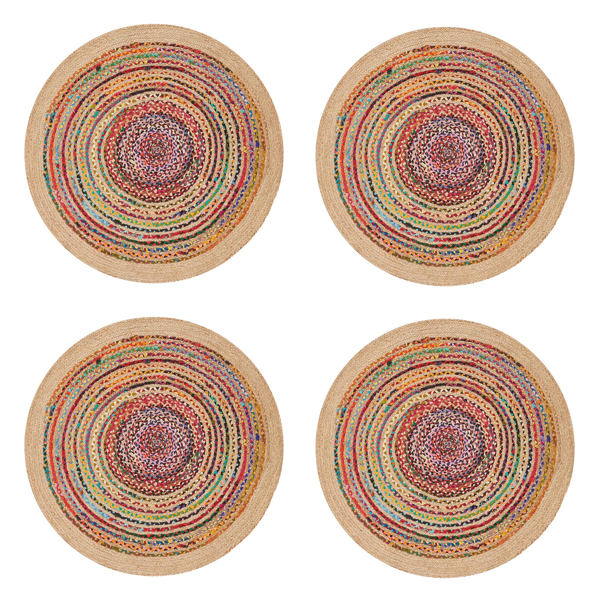 Set de 4 individuales de vinilo CERAMIKO, Colores Rattan 4u-[Diam] 40 cm