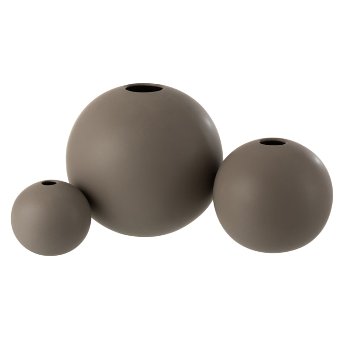 J-Line vase Boule - céramique - gris foncé - large - 22.5 cm de hauteur