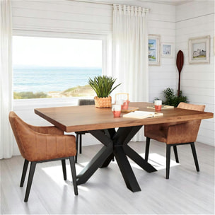 Table à manger carrée 150 cm pied central OKA