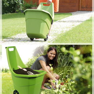 Carro de jardin Prosperplast "Load & Go" 55 L en color verde