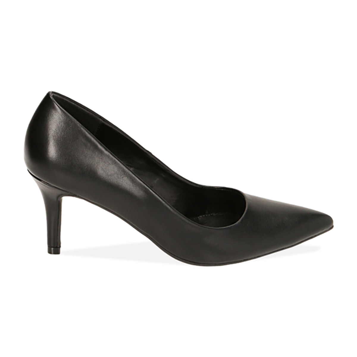 Zapatos de salón negros, tacón de 7 cm