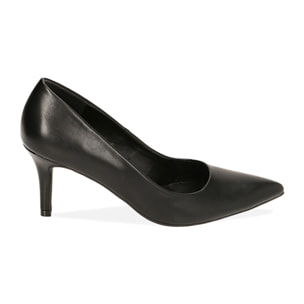 Zapatos de salón negros, tacón de 7 cm