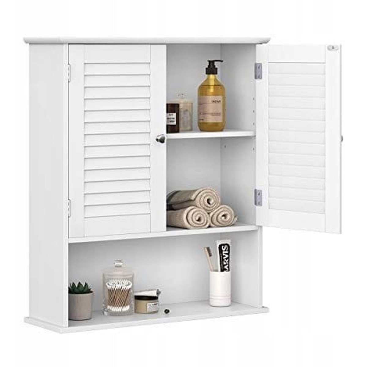 Pensile da bagno bianco BBC27WT con ante a persiana