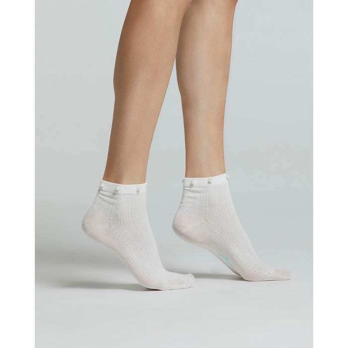 CALZA COTONE MORGANA CON PERLE