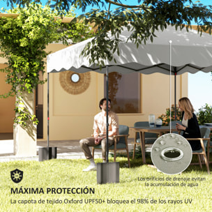 Carpa Plegable Pop-up Gazebo 3x3 m Cenador Plegable con Protección UV 50+ Altura Ajustable Bolsa de Arena y Bolsa con Ruedas para Camping Fiestas Blanco