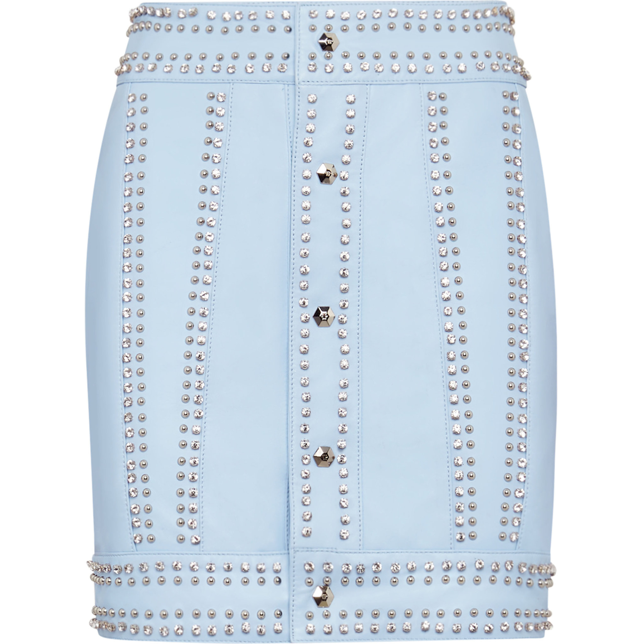 PHILIPP PLEIN Leather Skirt Short Crystal