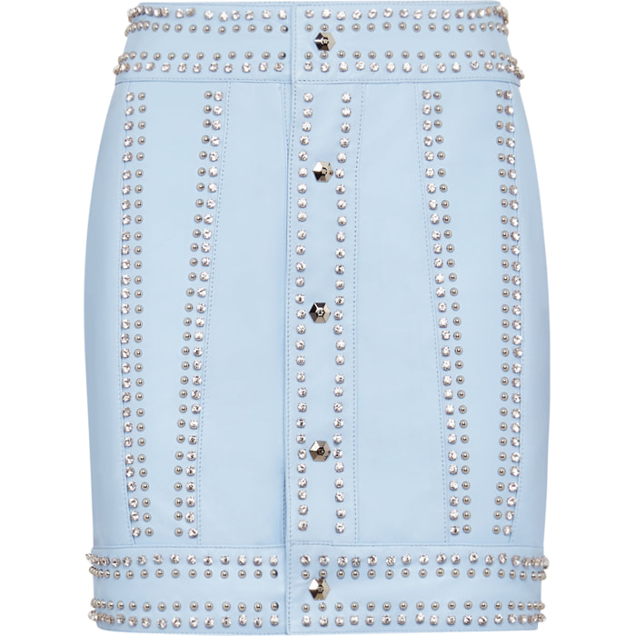 PHILIPP PLEIN Leather Skirt Short Crystal