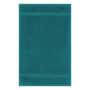Serviette invites pur coton 550 g/m² uni vert Elea emeraude