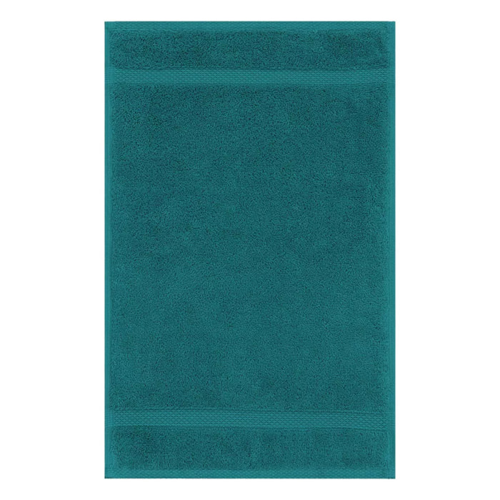 Serviette invites pur coton 550 g/m² uni vert Elea emeraude