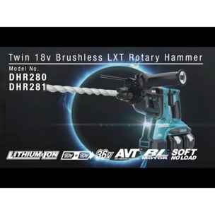 Taladro percutor SDS+ 36V 2 x 18V Li-Ion 5 Ah 28 mm MAKITA - DHR281PT2J