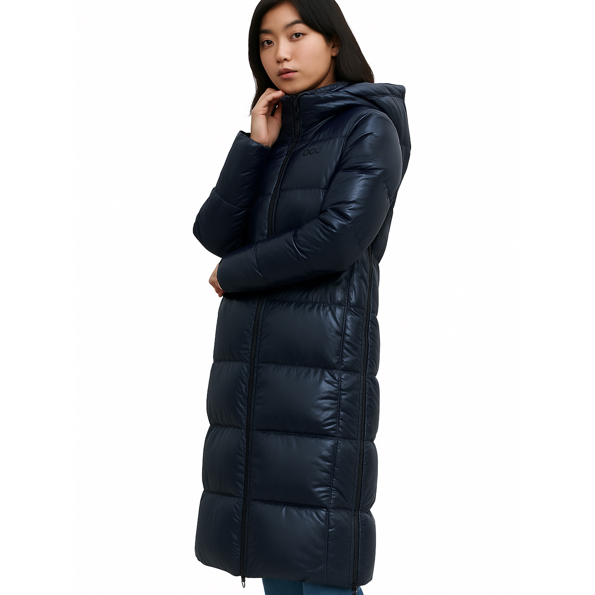 Abrigo para mujer ECOON Niza long jacket - Azul Marino