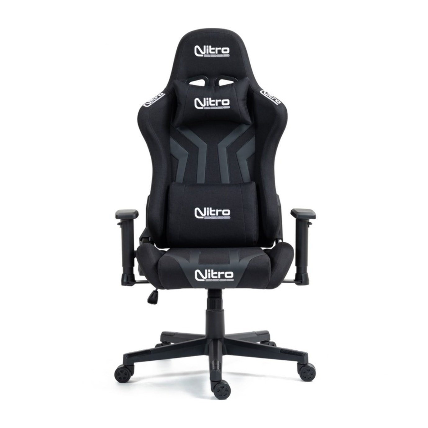 Sedia da gaming nera in tessuto ed ecopelle con omaggio - Flyco Pro