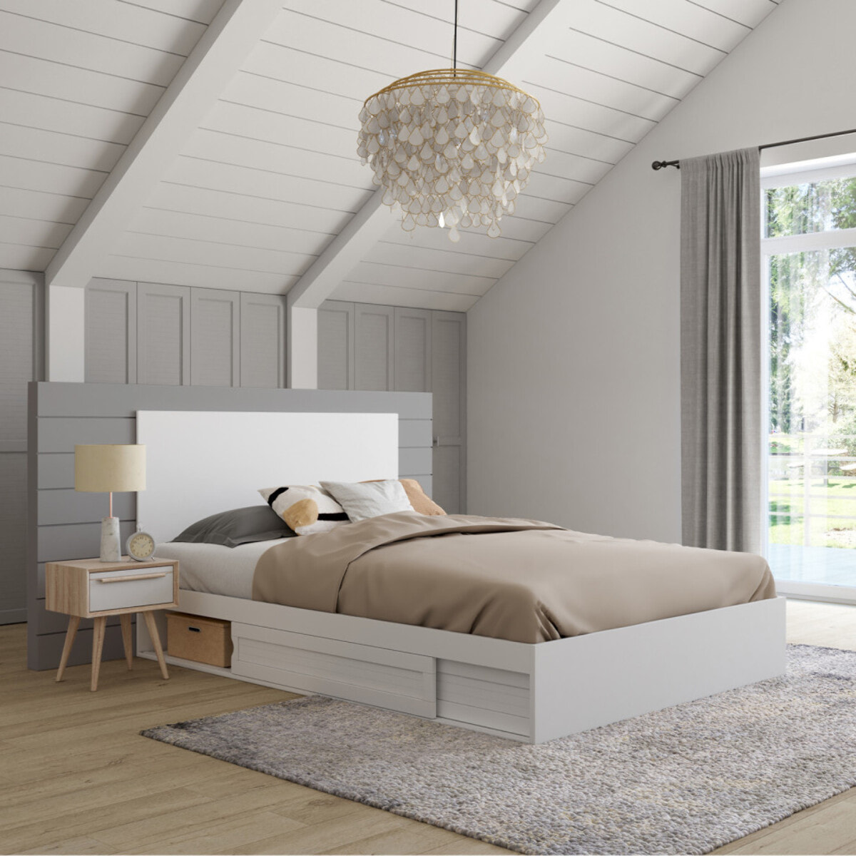 Lit Orem 140x190cm tiroir coulissant