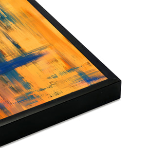 Affiche encadrée peinture abstraite orange et bleu Affiche + cadre en métal - Noir