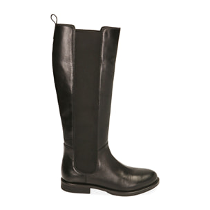 Botas planas de piel negras