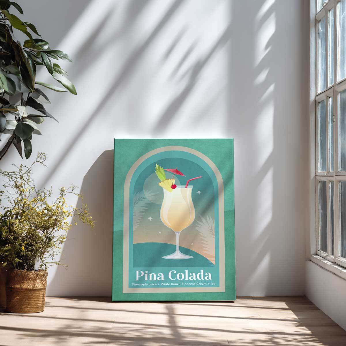 Tableau bar Cocktail Pina Colada Toile imprimée