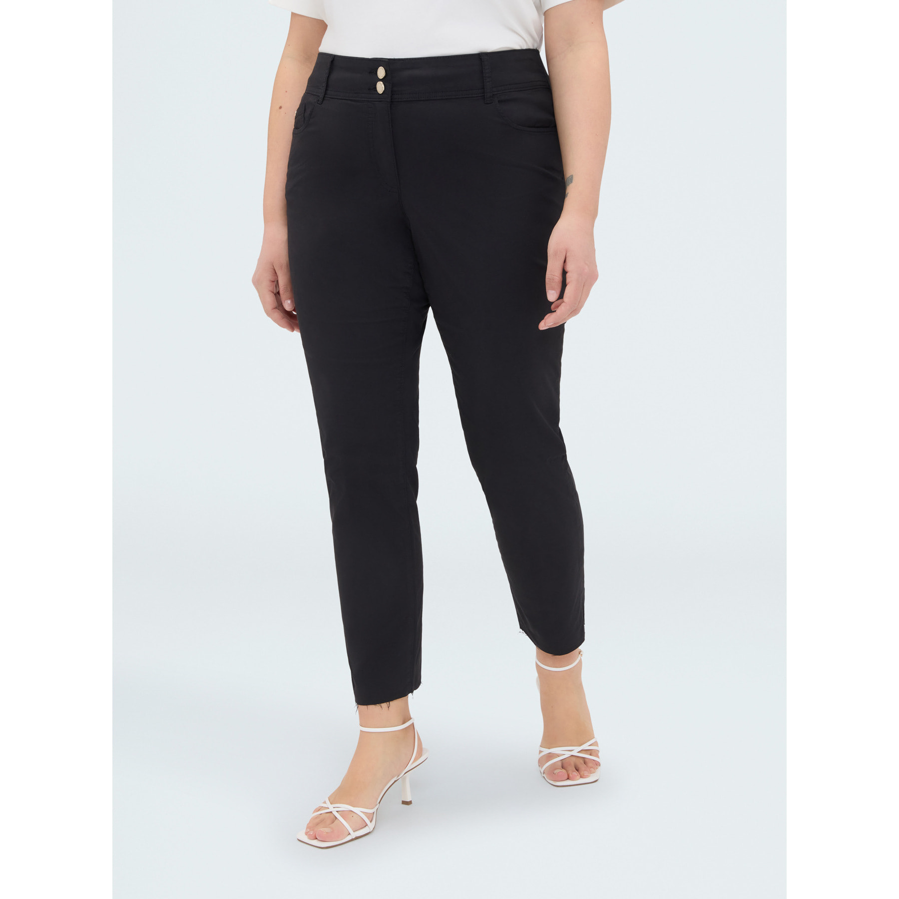 Fiorella Rubino - Pantalones Skinny de algodón - Negro