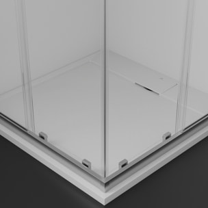 Receveur de douche antidérapant Ultra Flat S I.Life recoupable avec bonde longueur 90 x 90