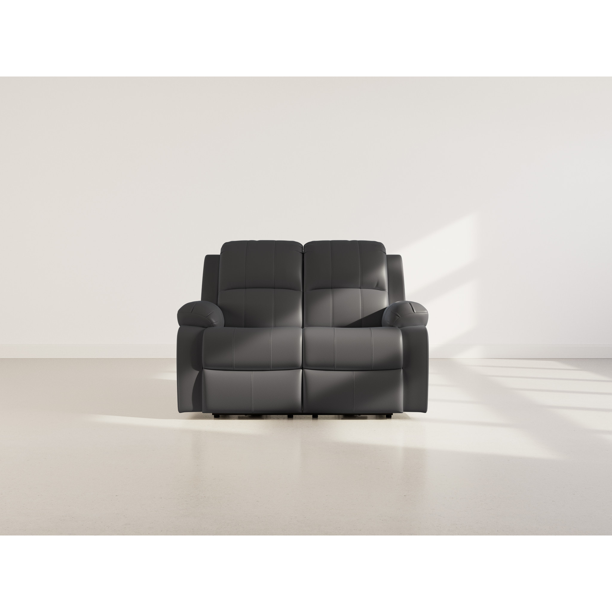 Armand - Canapé 2 places relax électrique en simili - Noir