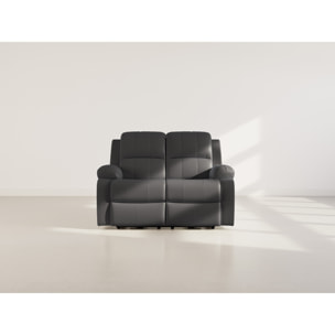 Armand - Canapé 2 places relax électrique en simili - Noir