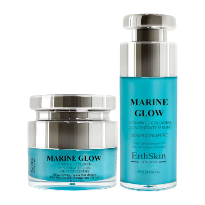 Marine Glow Vitamina C + Sérum Concentrado de Colágeno + Crema Concentrada Marina