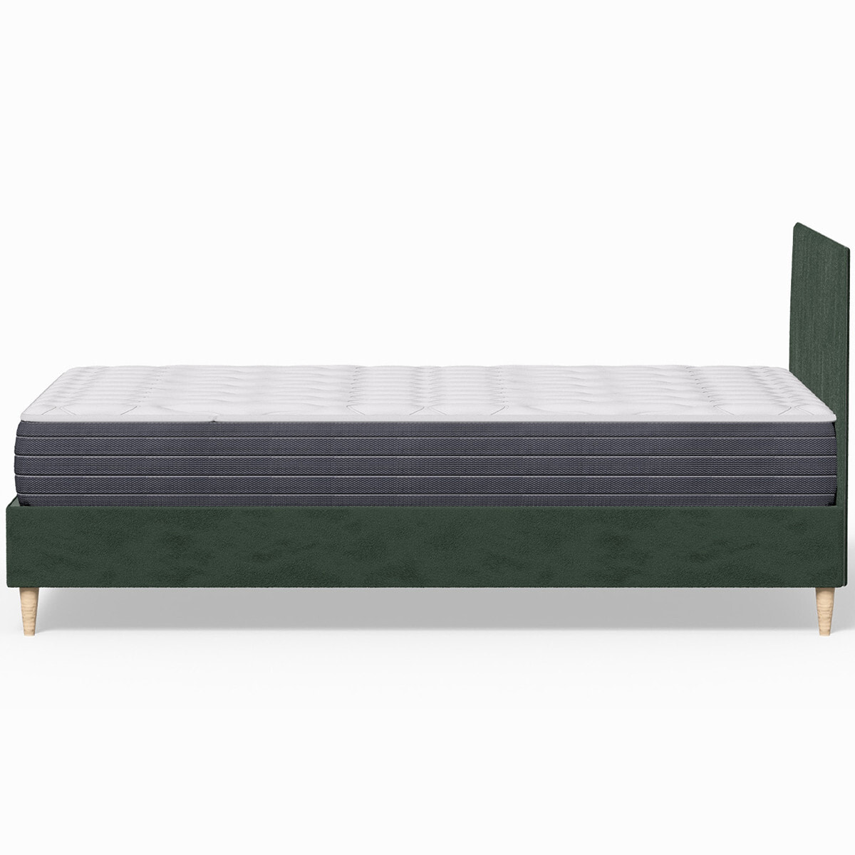 Pack lit en velours + Matelas mémoire de forme - ELIOT & MEMO HR