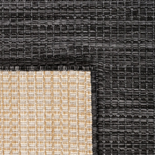 MIRA - Tapis intérieur/extérieur noir à aspect naturel