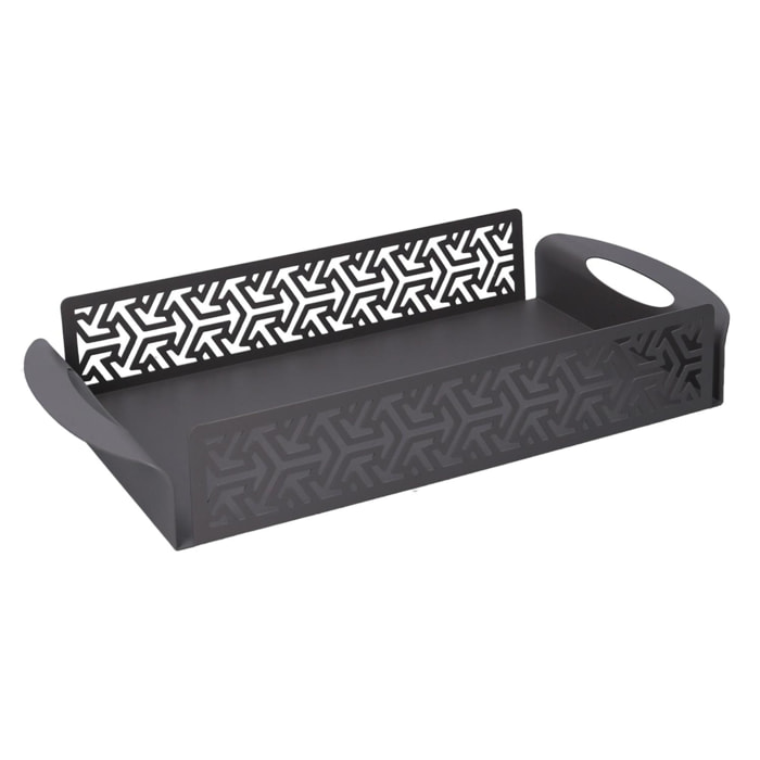 Vassoio in metallo frecce grigio rettangolare cm41x20h6,5