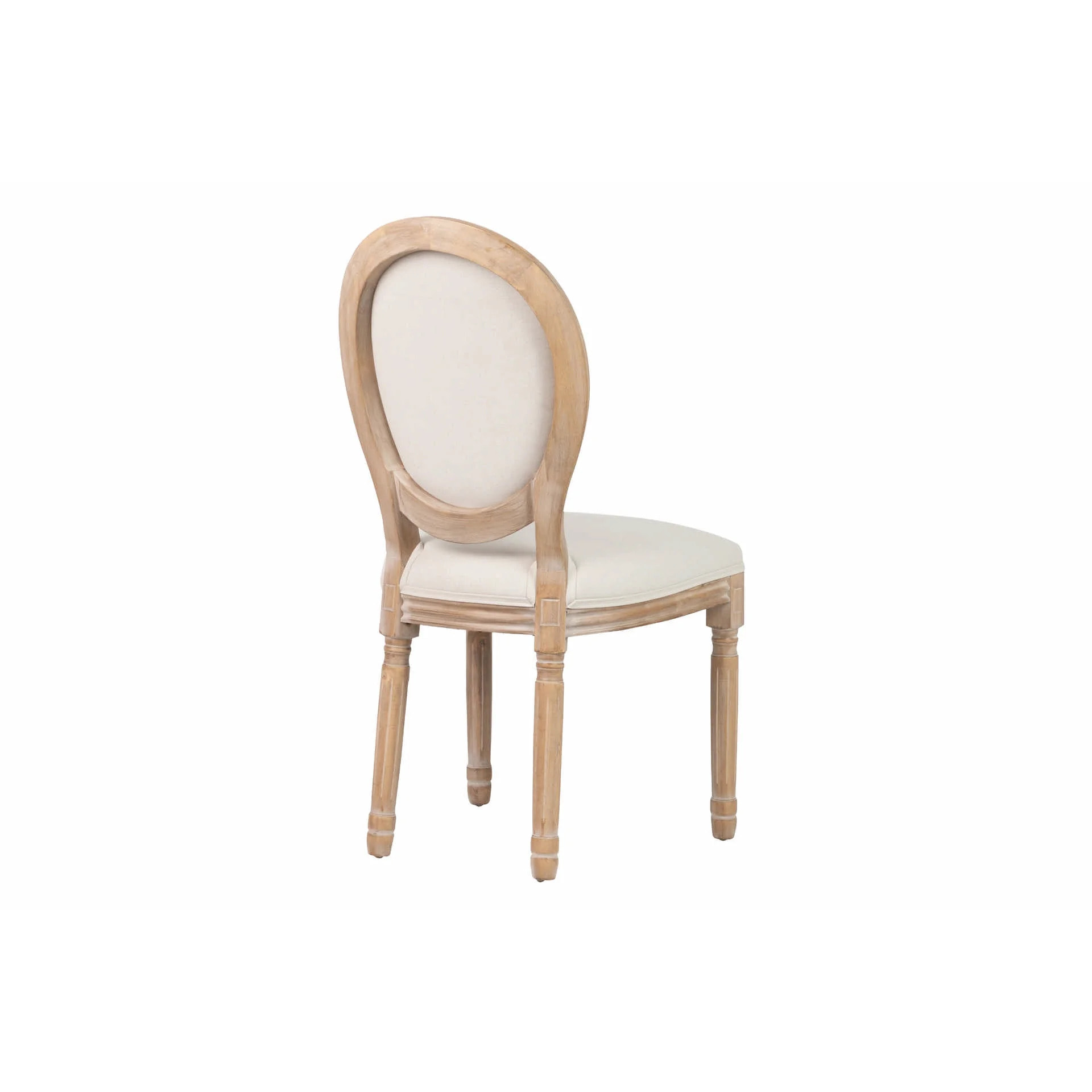 Silla Lino Beige Patas Roble 50x53x96 Cm