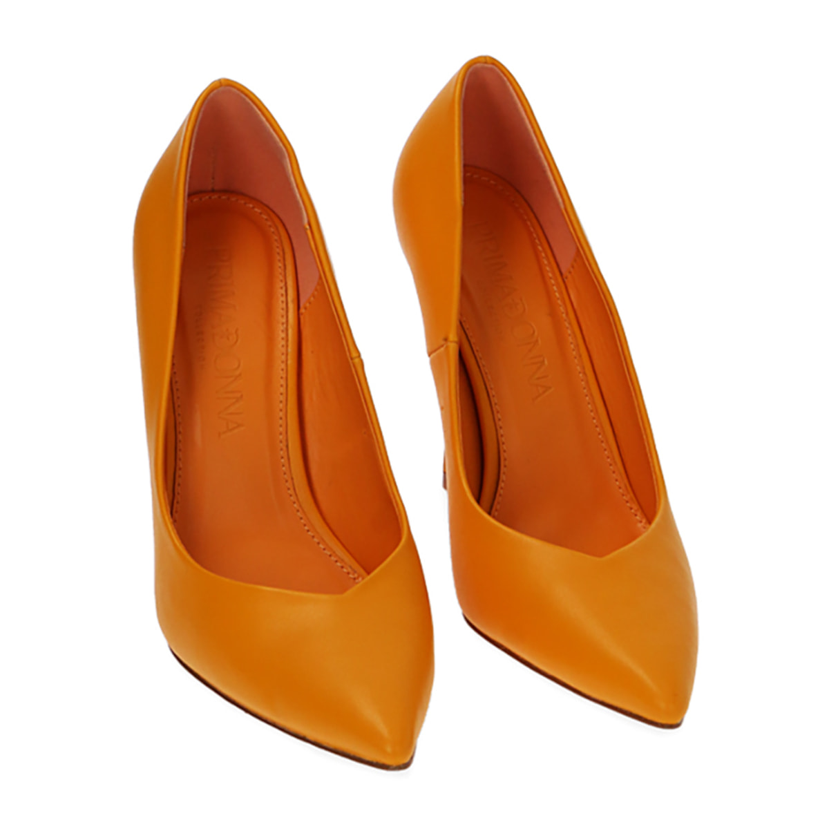 Zapato de tacón naranja, tacón 10,5 cm.