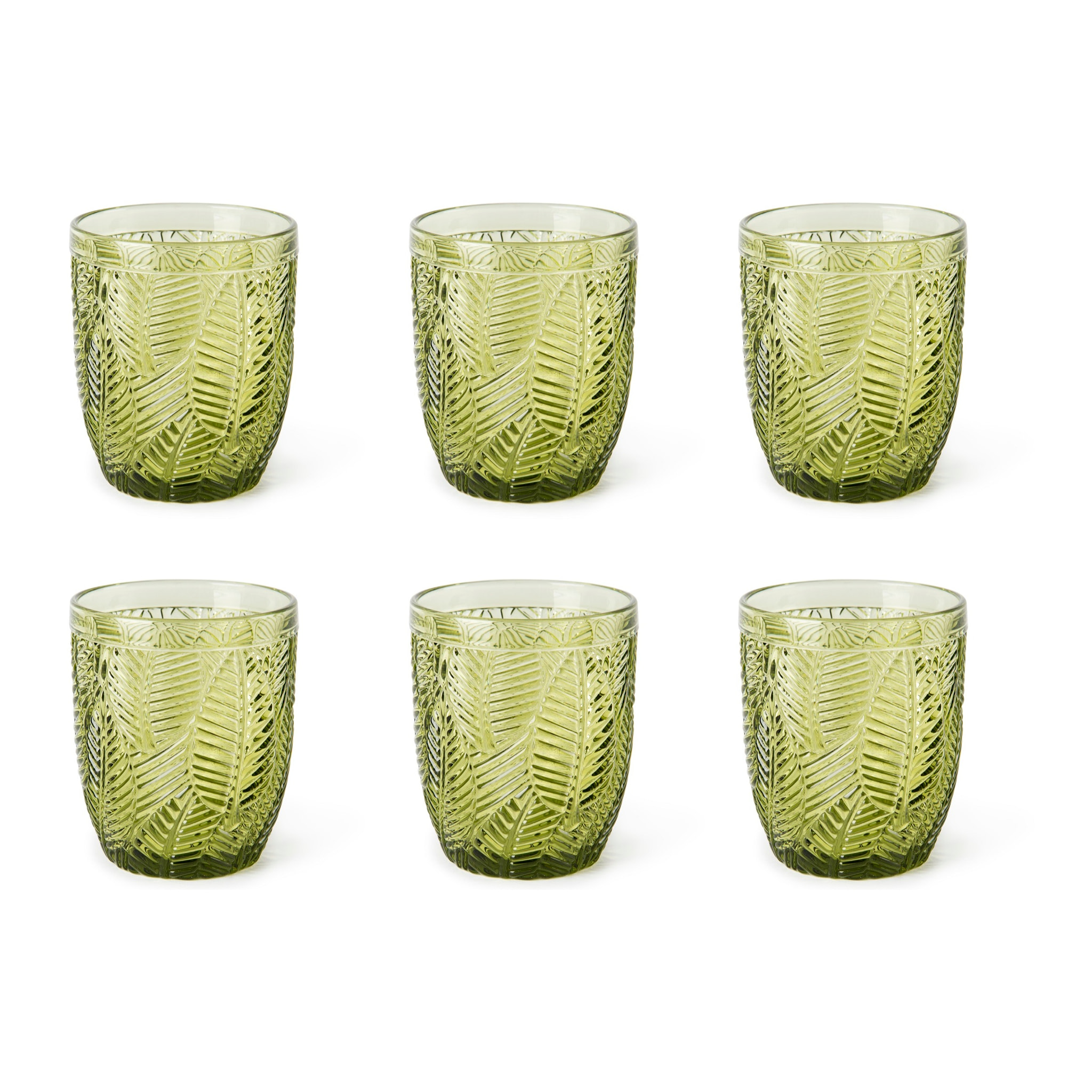 Lot de 6 verres Excelsa Leaf, verre, 30 cl, vert