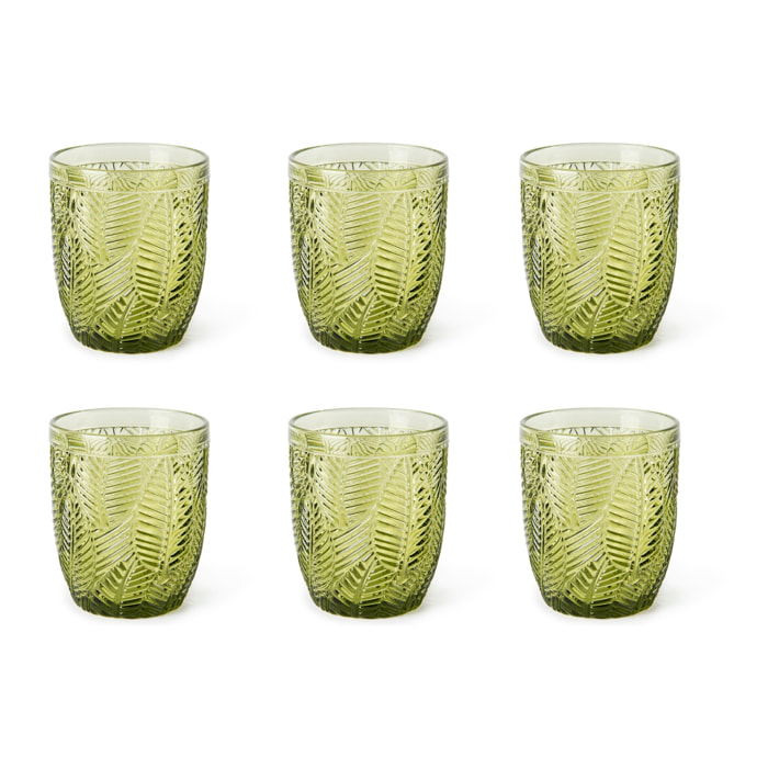Lot de 6 verres Excelsa Leaf, verre, 30 cl, vert