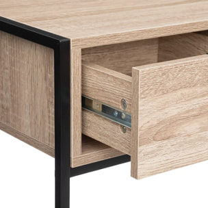 Console 2 tiroirs "Aliaj" effet bois noir