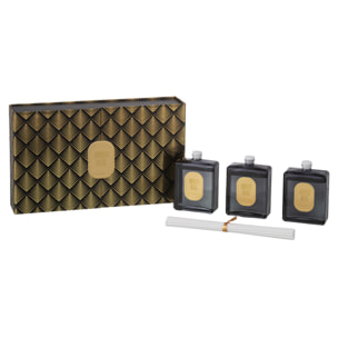 J-Line Bâtonnets parfumés Midnight Deluxe - Sapphire Amber Tea - noir/or - boîte de 3
