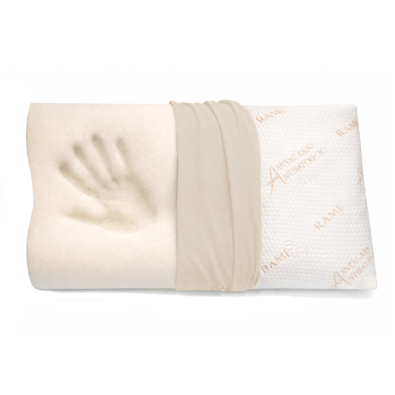 Guanciale Cervicale in Memory Foam con Federa Rame– Cuscino Sfoderabile Sostegno Ergonomico per Collo e Cervicale