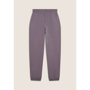 Pantaloni jogger donna in felpa garzata con elastico logato