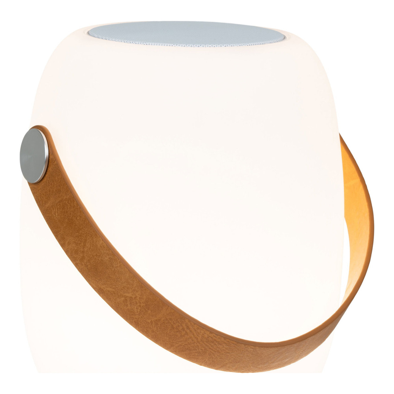 Lampada LED Cardiff con Speaker Bluetooth — Bianca Ricaricabile Ø18×21 cm